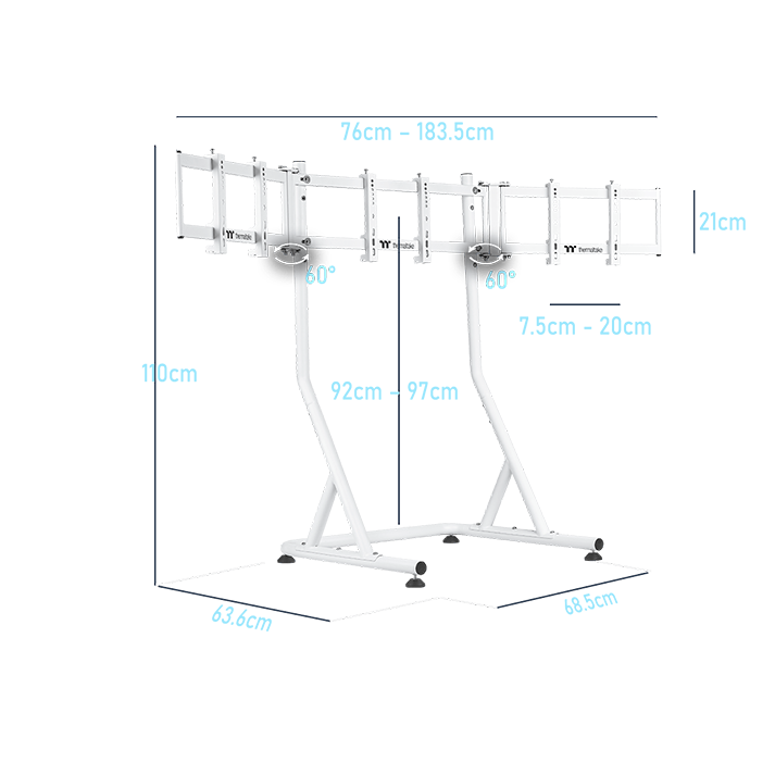 Triple Racing Monitor Stand Snow