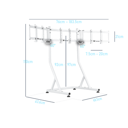 Triple Racing Monitor Stand Snow - Thermaltake Toughstore